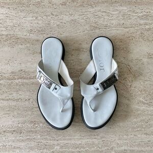 Vintage Dior Logo Plate Thong Sandal